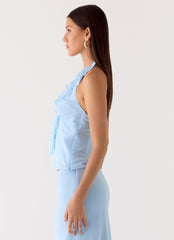 Log In Halter Top - Blue